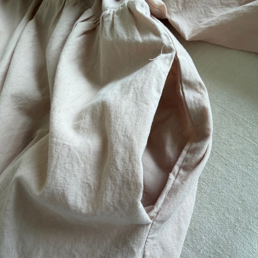 Pomander Place Tuckernuck Mabel Cotton Tiered Maxi Dress in Sandstone M Pockets - Picture 10 of 12